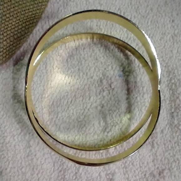 Blush goldtone bangle wide bracelet - Picture 5 of 5